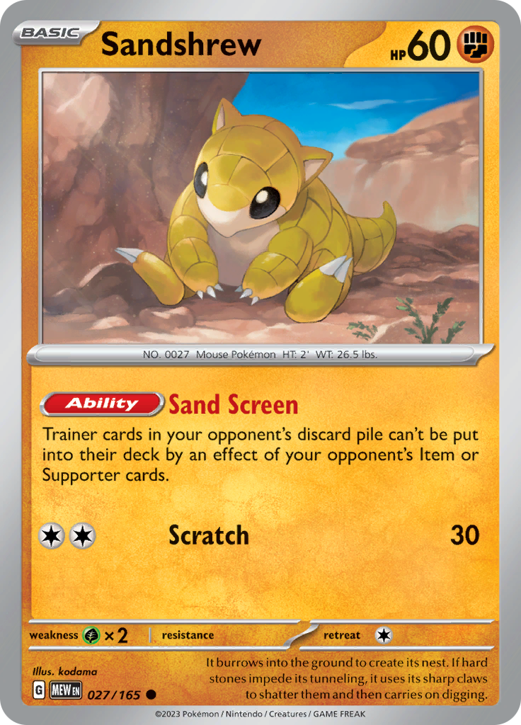 027/165 Sandshrew SV 151 English