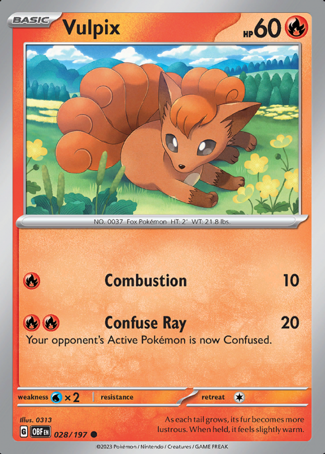 028/197 Vulpix (Uncommon) sv03 Obsidian Flames