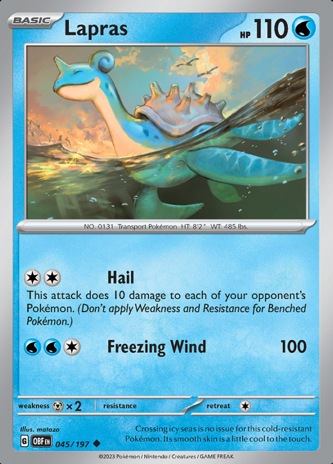 045/197 Lapras (Uncommon) sv03 Obsidian Flames