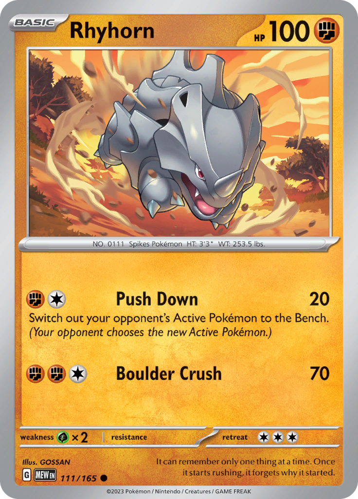 111/165 Rhyhorn SV 151 English