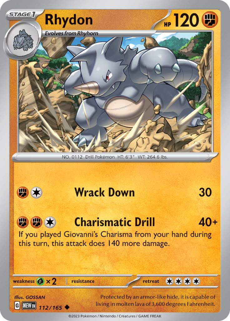 112/165 Rhydon SV 151 English