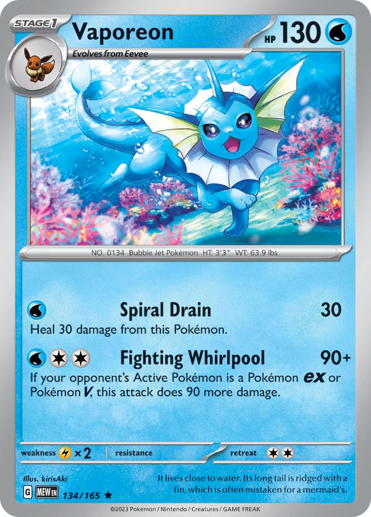 134/165 Vaporeon SV 151 English