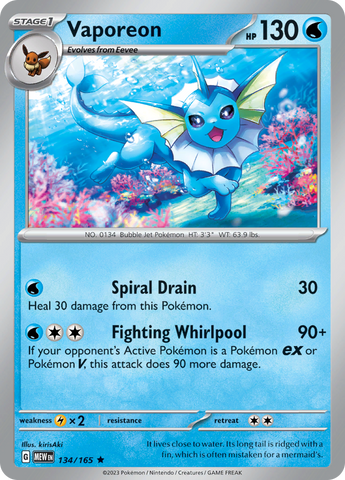 134/165 Vaporeon SV 151 English