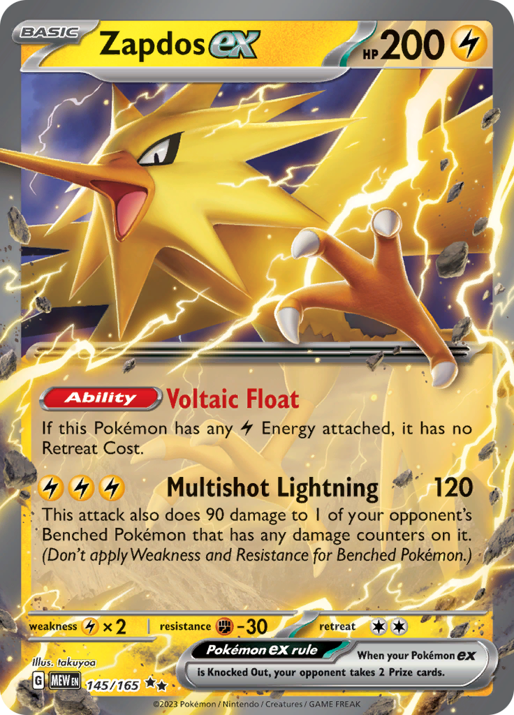 145/165 Zapdos ex SV 151 English