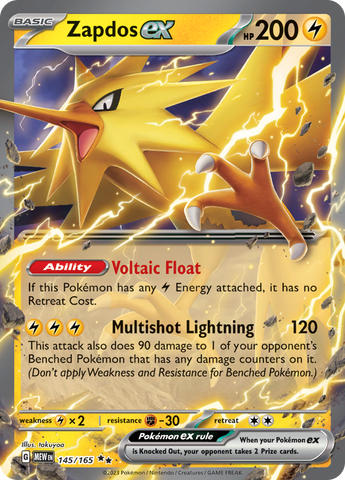 145/165 Zapdos ex SV 151 English